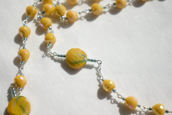 Yellow Marbled Chain Rosary - Image 5