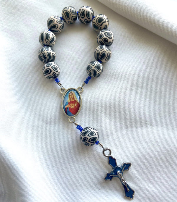 Blue and Cream Pocket Rosary