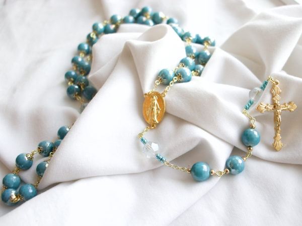 Turquoise Bead Chain Rosary - Image 3