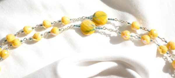 Yellow Marbled Chain Rosary - Image 2