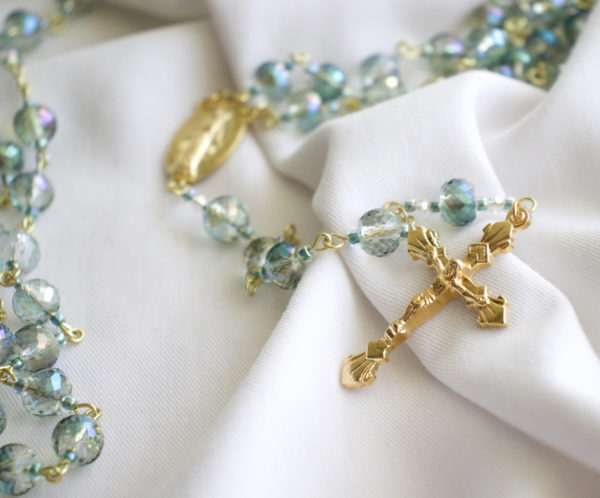 Blue Green Chain Rosary - Image 3