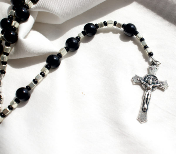 Black and Silver Wire Rosary