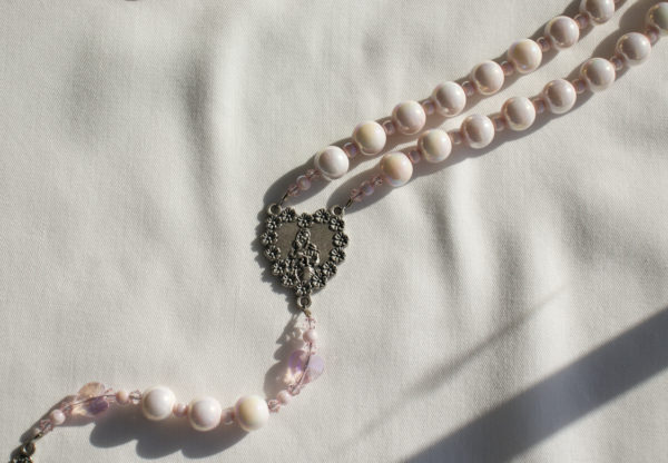 Pink Pearl Wire Rosary - Image 4