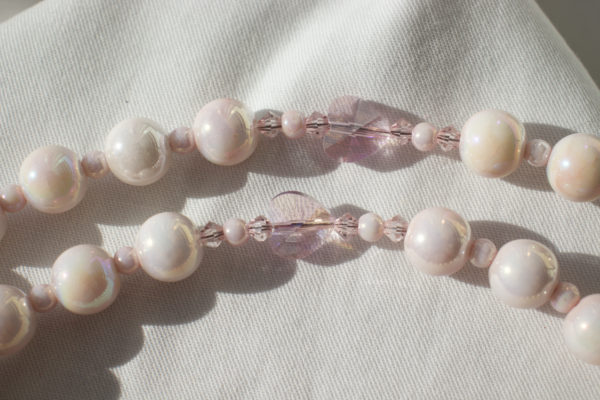 Pink Pearl Wire Rosary - Image 7