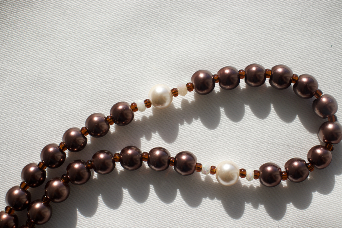 Brown Pearl Bead Wire Rosary - Image 6