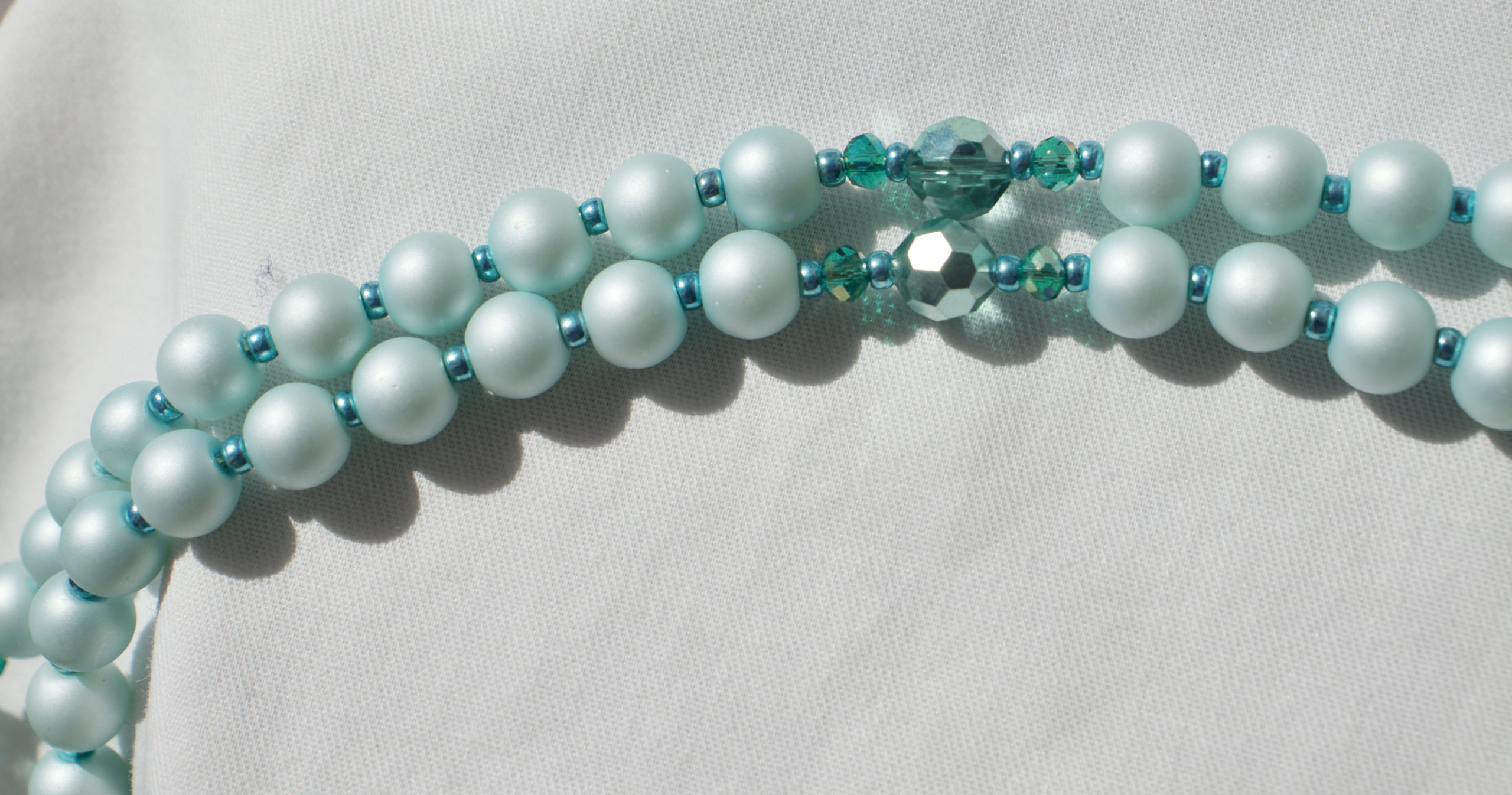 Matte Mint Green Bead Wire Rosary - Image 3