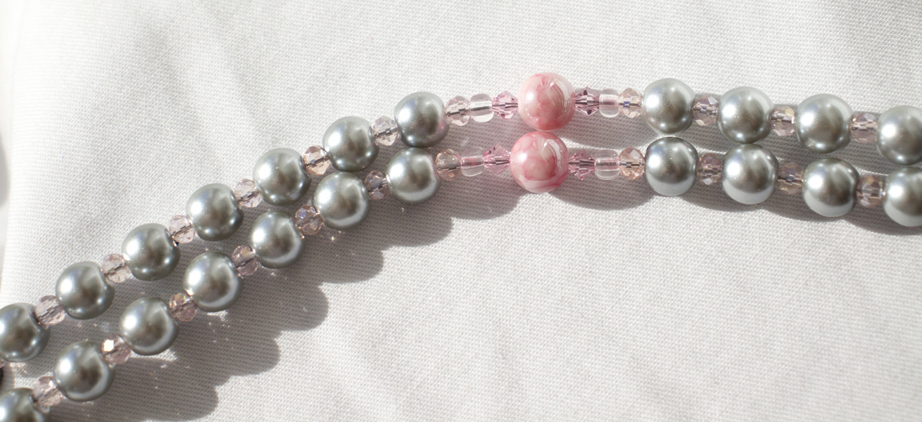 Gray Pearl Bead Wire Rosary - Image 5