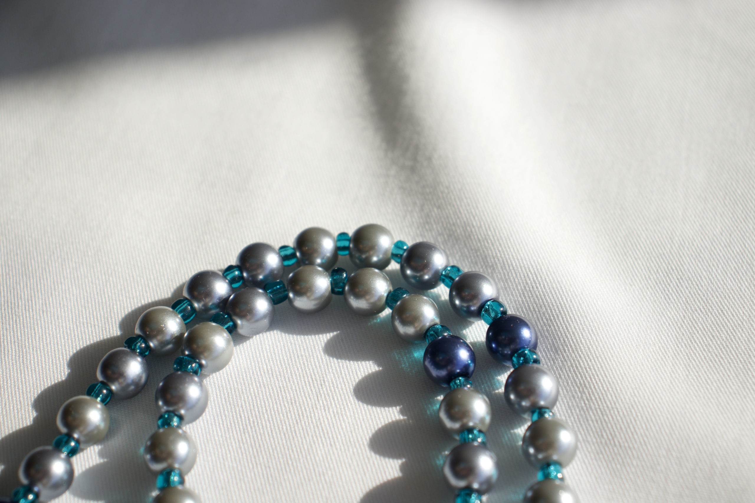 Gray Pearl Wire Rosary - Image 11