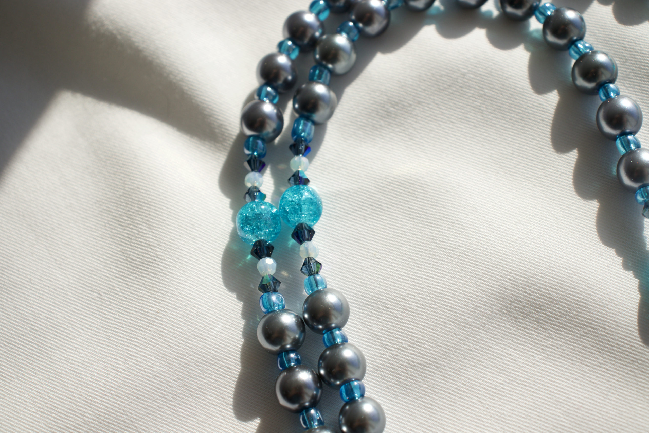 Gray Pearl Bead Rosary - Image 9
