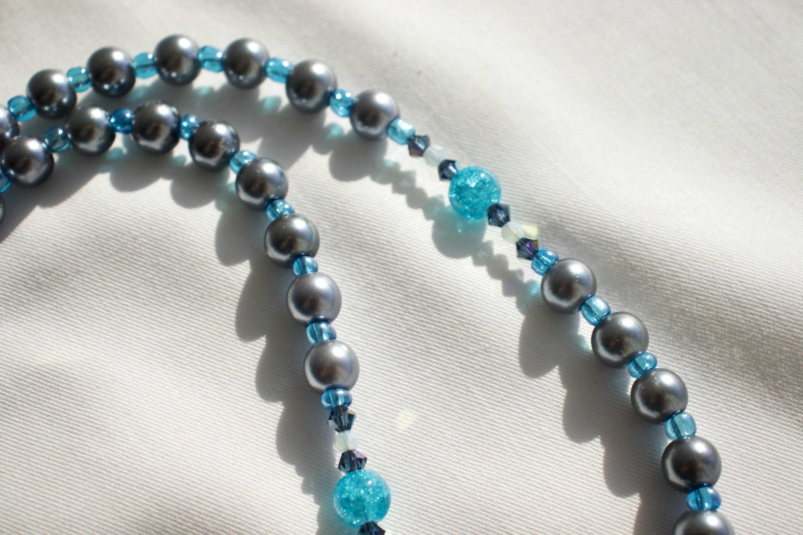 Gray Pearl Bead Rosary - Image 10
