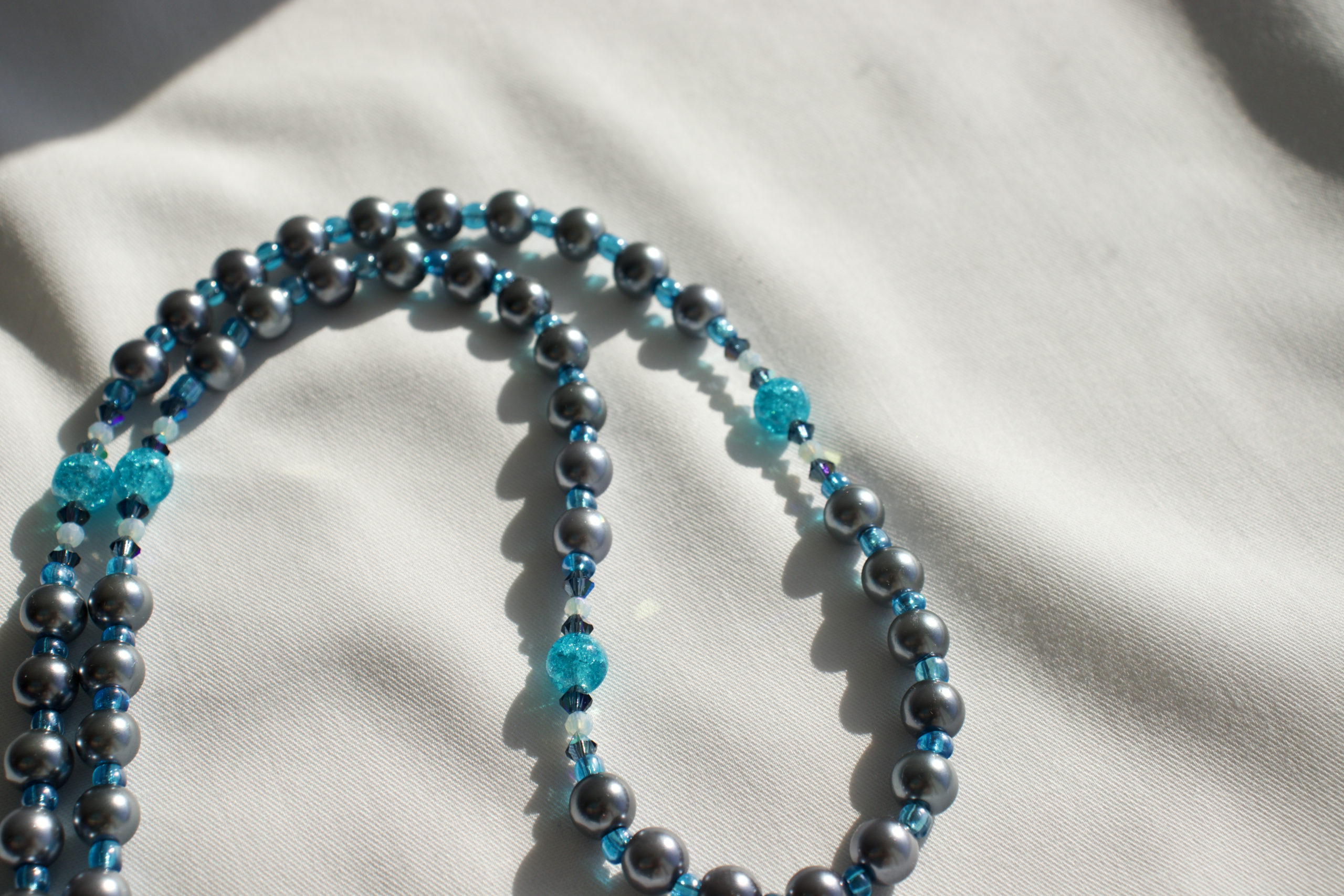 Gray Pearl Bead Rosary - Image 13