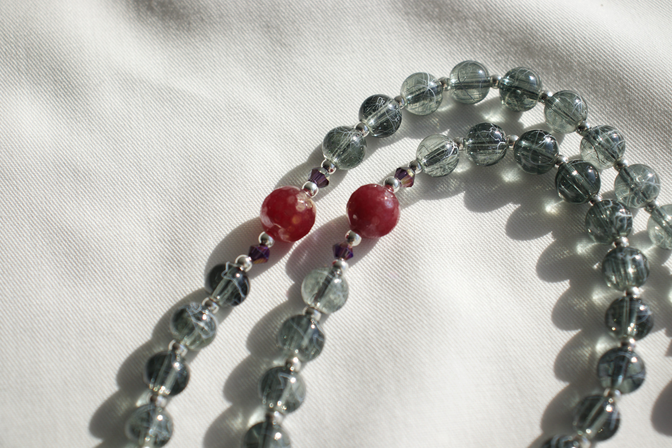 Clear glass bead wire rosary - Image 7