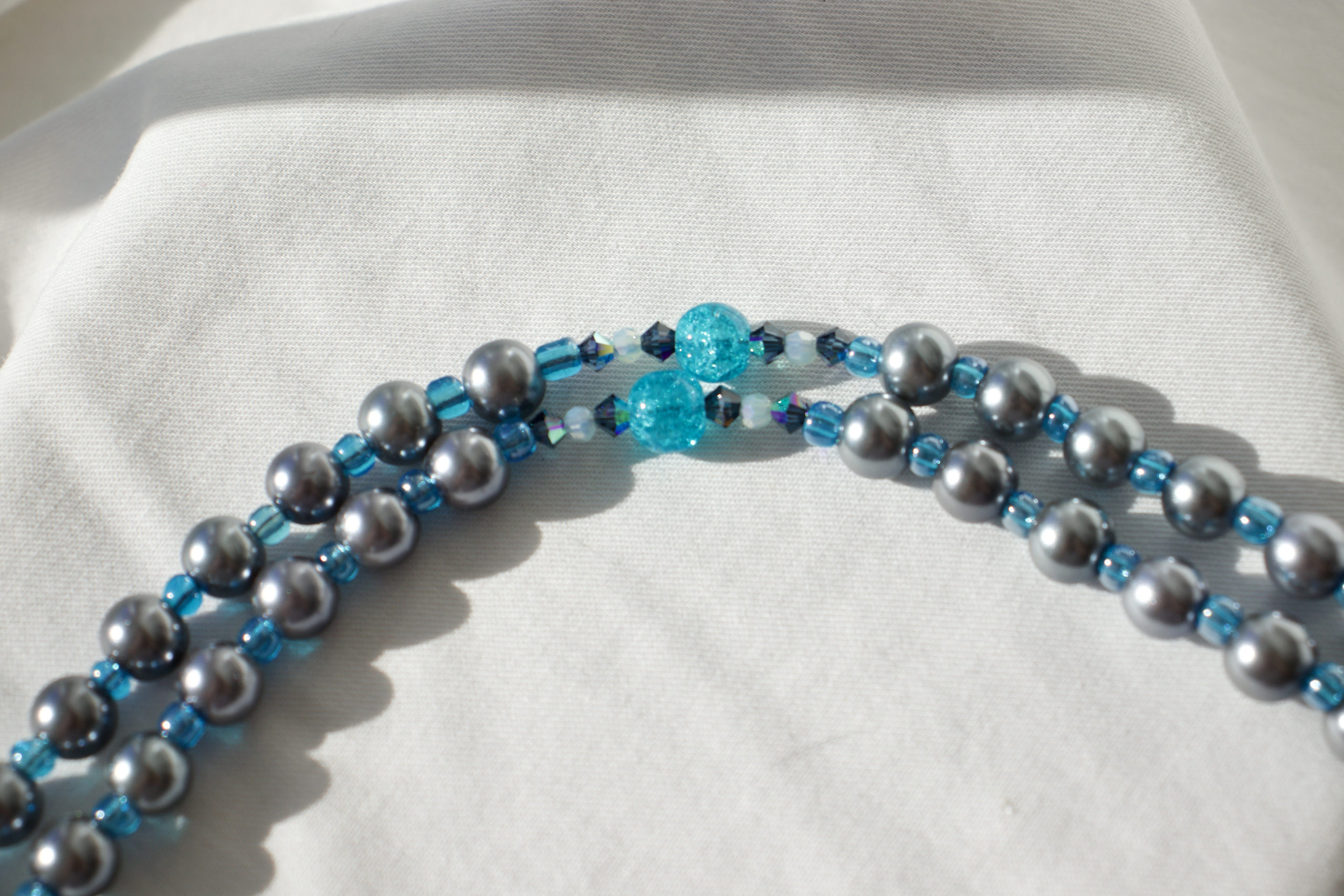Gray Pearl Bead Rosary - Image 5