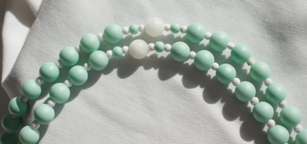 Mint Green Matte Bead Wire Rosary - Image 6