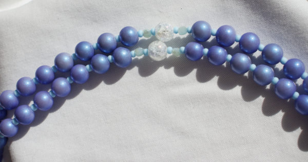 Blue Pearl Bead Wire Rosary - Image 6