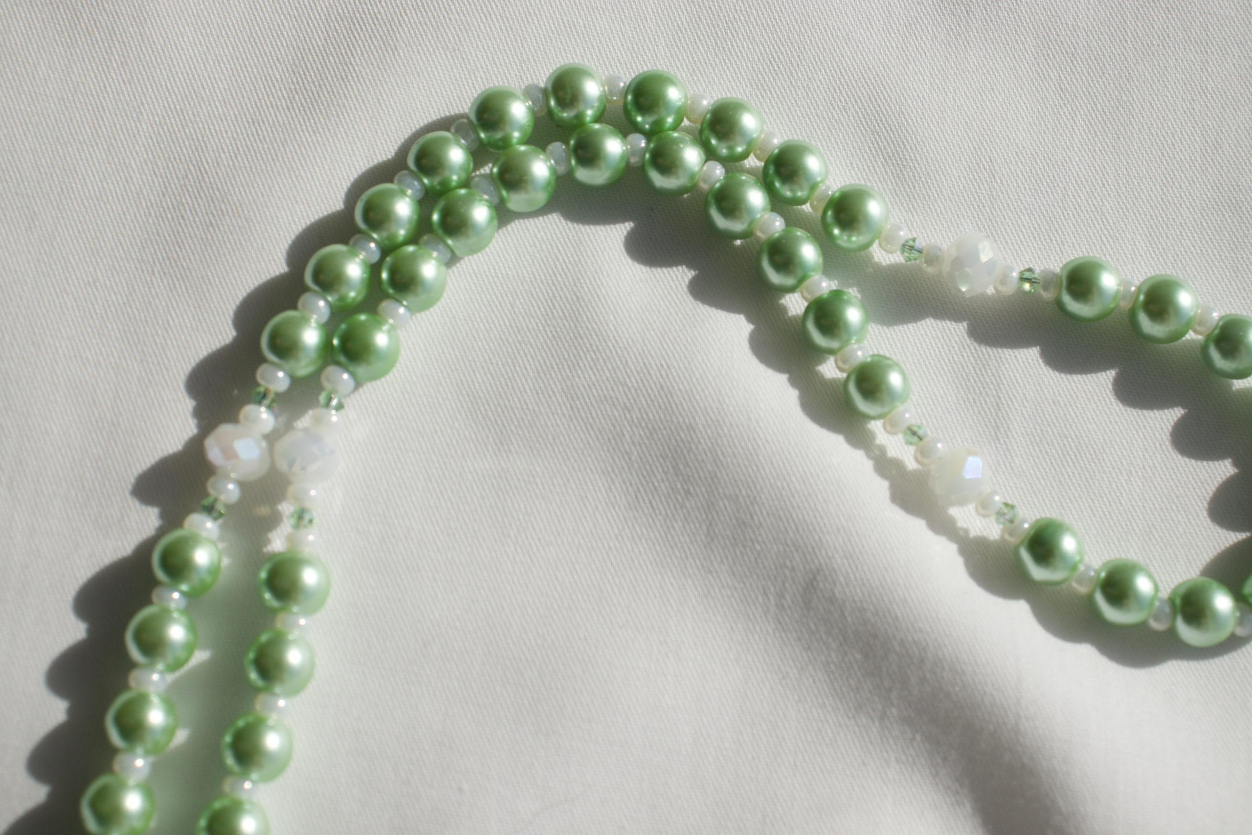 Green Pearl Wire Rosary - Image 6