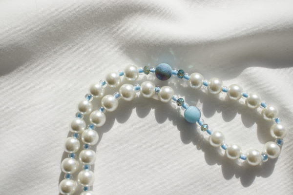 White  Pearl Wire Rosary - Image 5