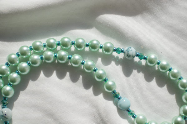 Green Pearl Wire Rosary - Image 5