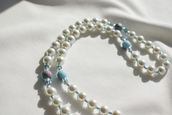 White  Pearl Wire Rosary - Image 6