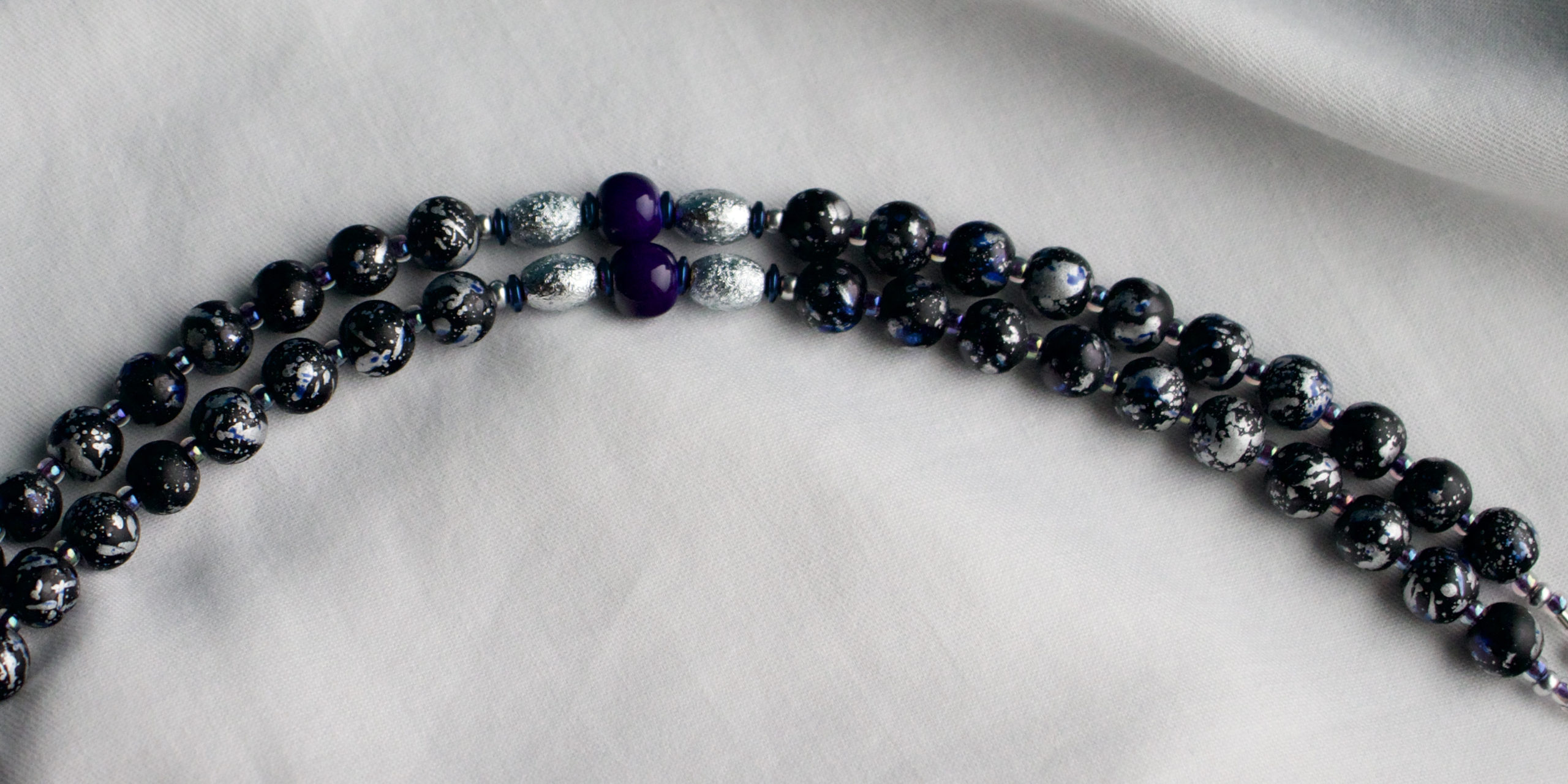 Blue, Black and Silver Wire Rosary - Image 7