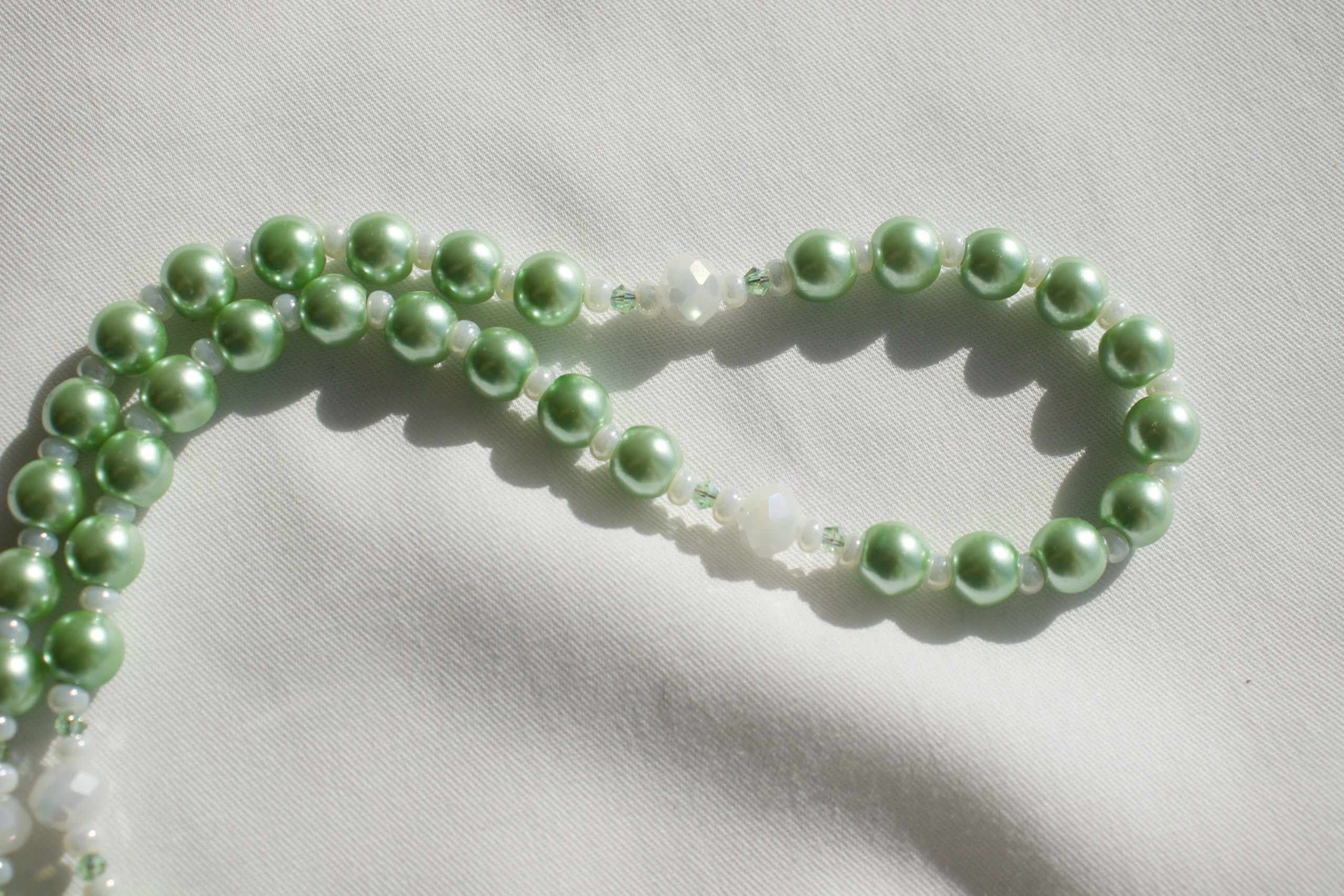 Green Pearl Wire Rosary - Image 4