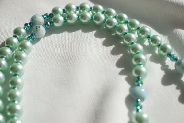 Green Pearl Wire Rosary - Image 2