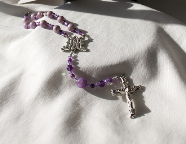 Purple Bead Car Rosary - Image 5
