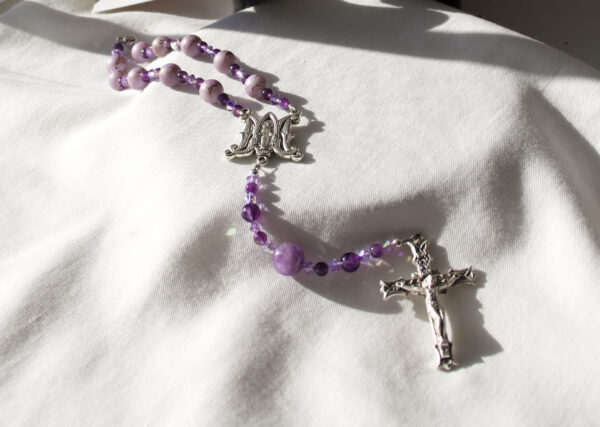 Purple Bead Car Rosary - Image 4