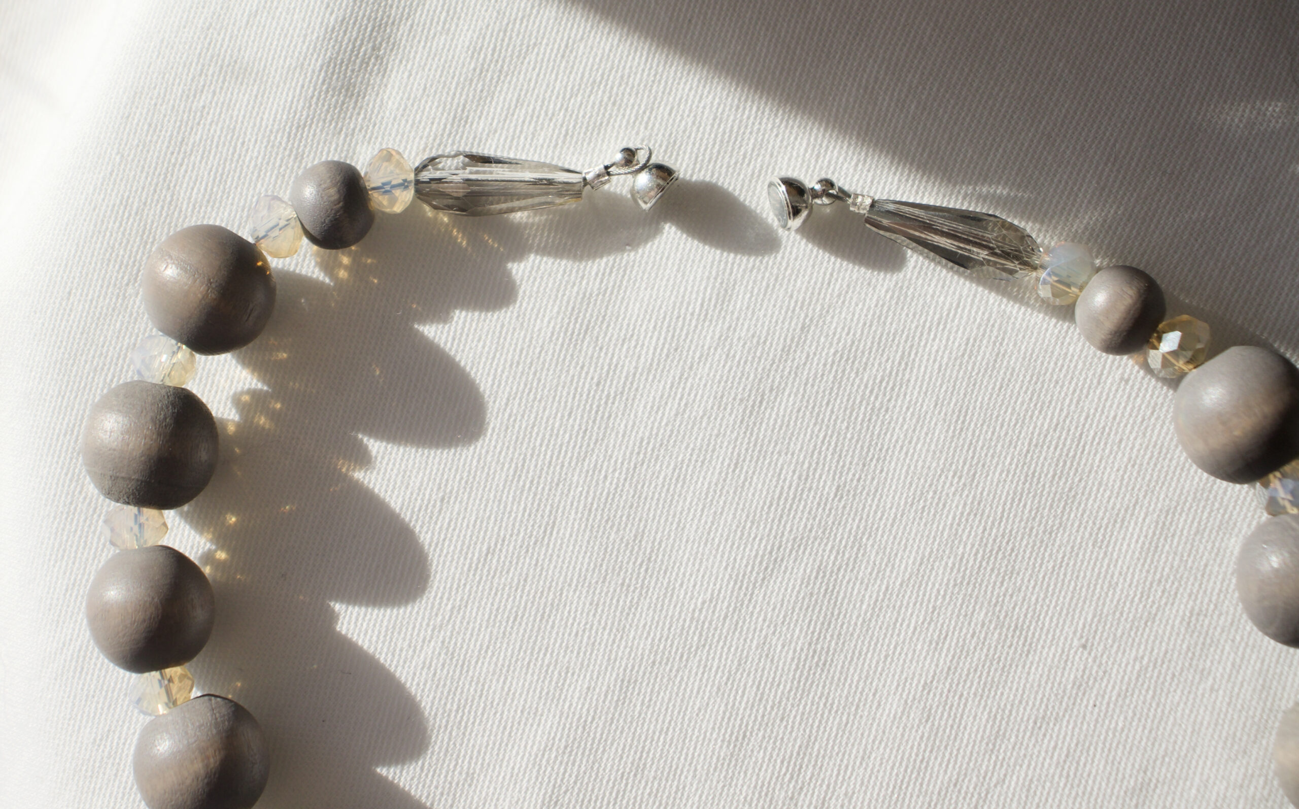 Gray Wood Bead Car Rosary - Image 4