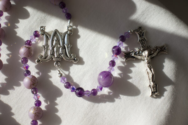 Purple Bead Car Rosary - Image 6