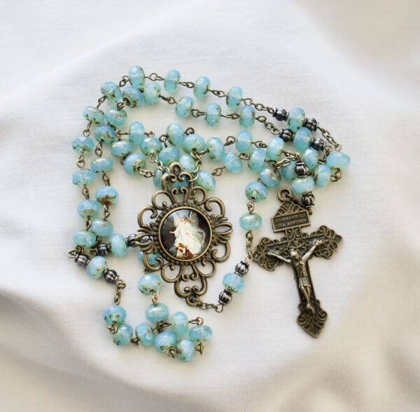 Turquoise Glass Bead Rosary