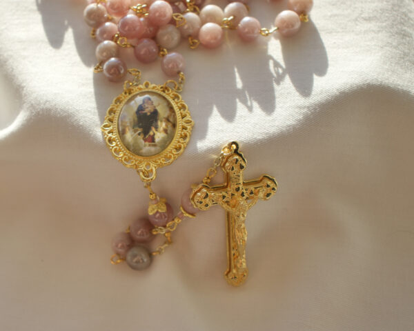 Sunstone Glass Bead Chain Rosary