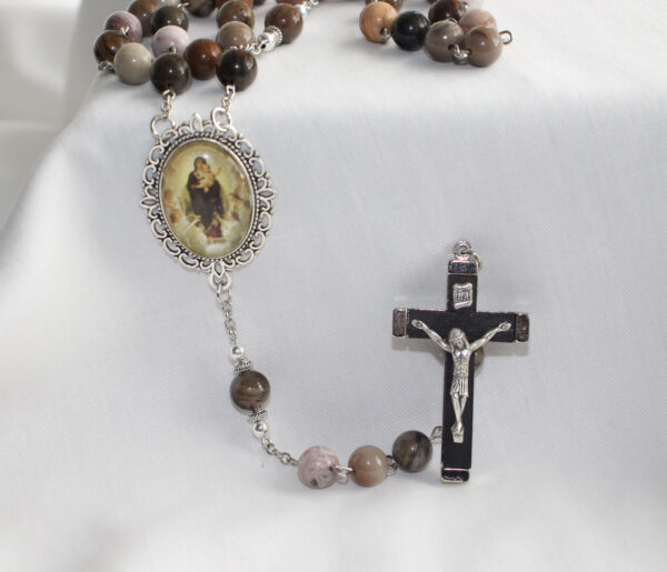 Multicolor Stone Bead Chain Rosary - Image 6