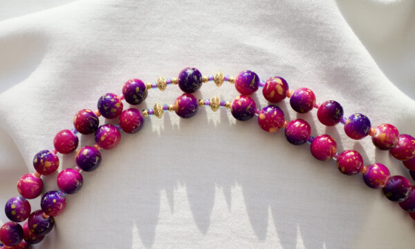 Pink and Purple Wire Rosary - Image 2