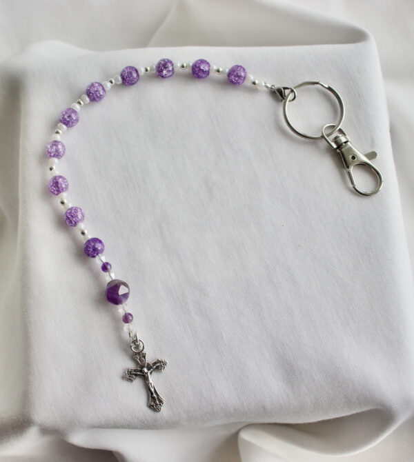 Purple Keychain Rosary - Image 3