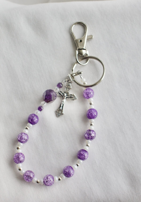 Purple Keychain Rosary