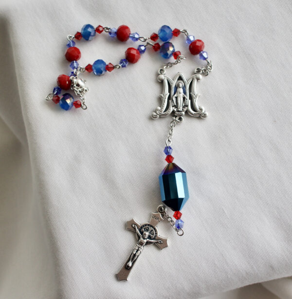 Red and Blue Car Rosary