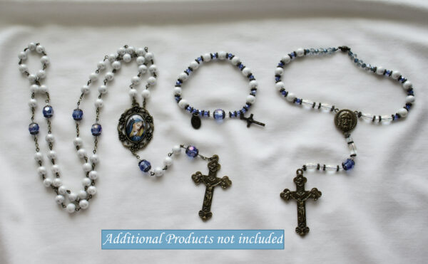 Gray and Blue Rosary Bracelet - Image 5